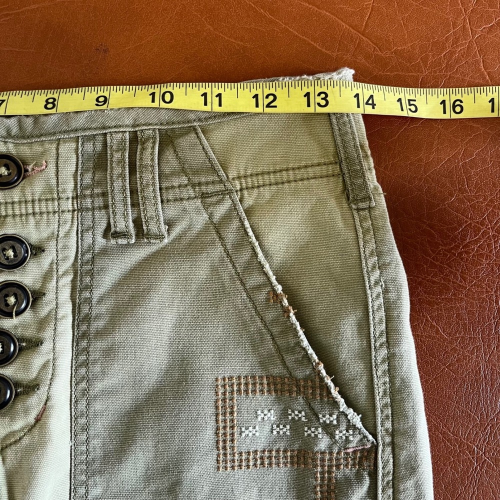 Pilcro Wanderer Embroidered Utility Shorts Green 24 Petite Anthropologie - Picture 12 of 13